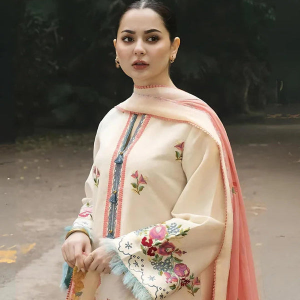 Zara Shahjahan - 3PC Lawn Embroidered Suit - BFB0142
