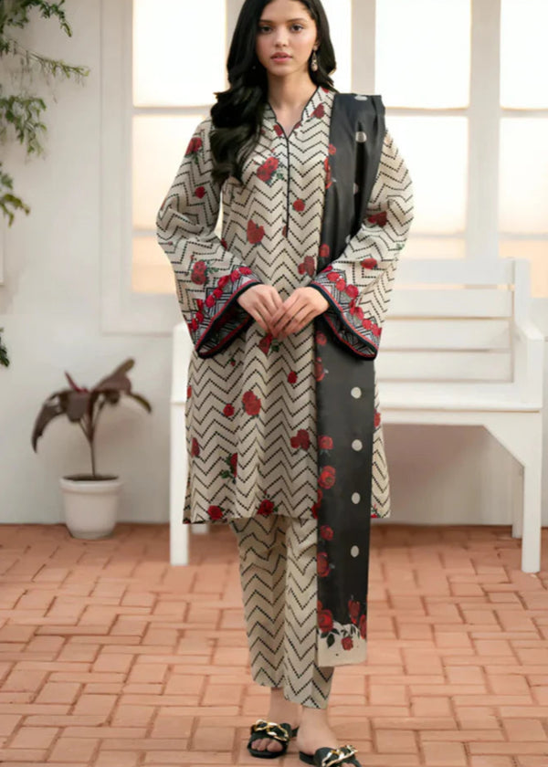 New Sale Baroque - 3PC Khaddar Print Suit - BFRZ0078